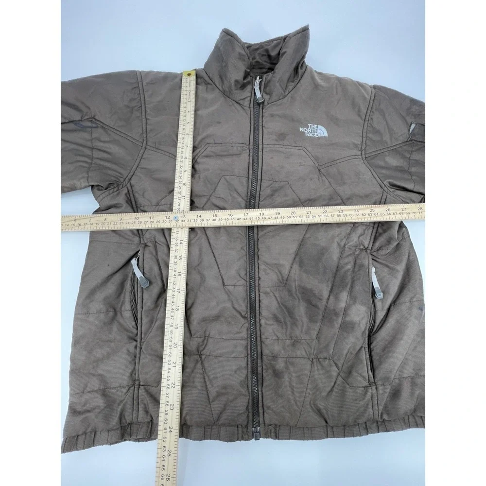 The North Face Prodigy Windbreaker Jacket Mens Medium Brown Micro Check Full Zip